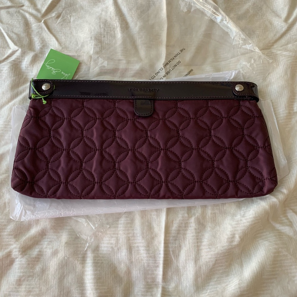 Vera Bradley Midnight Clutch Wine Microfiber